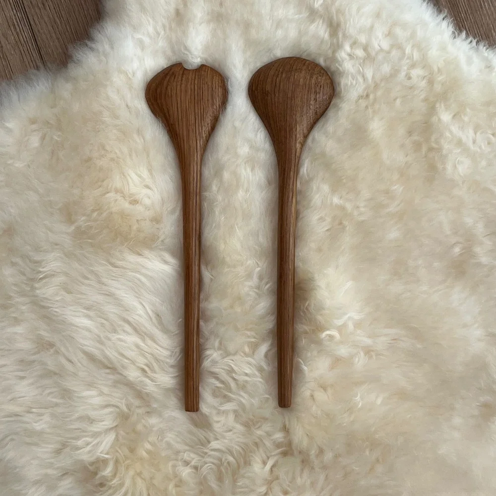 Vintage Wooden Salad Servers